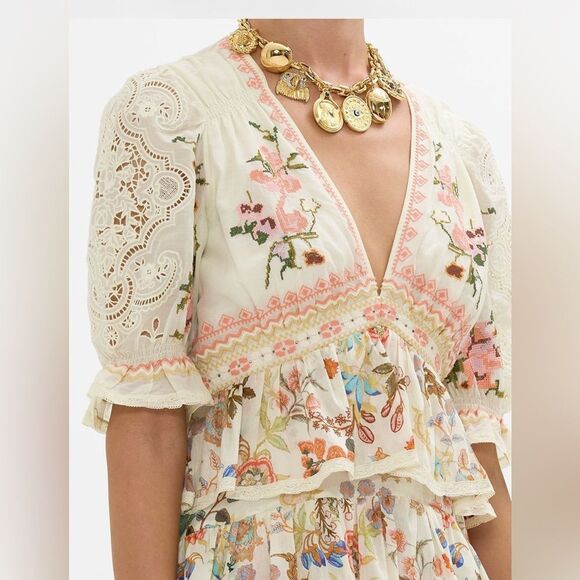 12 PRE-LOVED CAMILLA Dress  1200.00 PUFF SLEEVED HONOR OF HEIRLOOM COLLECTION - Picture 5 of 8